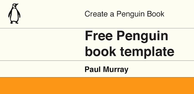 Free Penguin book template for Adobe Photoshop and Illustrator