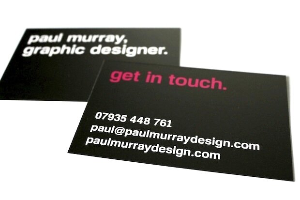 two sided black graphic designer business card